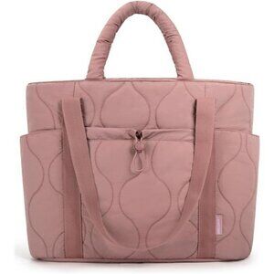 BAGSMART Puffer Tote Bag Quilted Travel Shoulder Bag Large Zipper Handbag